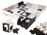 PENOVÁ PODLOŽKA PUZZLE 36 ks. čierno-šedo-ecru PENOVÁ PODLOŽKA PUZZLE 36 ks. čierno-šedo-ecru