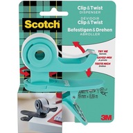 Kancelársky dávkovač pásky Scotch Clip&Twist C-19 (+ páska) zelený