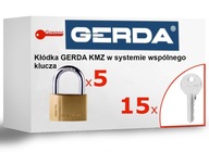 5 VISNÝCH ZÁMKOV GERDA KMZS60 v SYSTÉME ZDIEĽANÉHO KĽÚČA