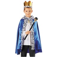 KING kostým kráľ MODRÝ plášť S žezlom kráľovská KORUNA betlehem UNIW KING kostým kráľ MODRÝ plášť S žezlom kráľovská KORUNA betlehem UNIW