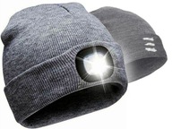 Zimná čiapka 2v1 + sivá LED čelovka