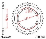 JT JTR839,57 ZADNÉ OZUBENÉ KOLO