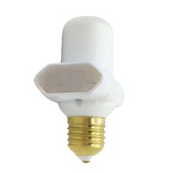 Rozdeľovač s adaptérom podsvietenia 2 zásuvky E27 závit 2P biely PLASTROL Rozdeľovač s adaptérom podsvietenia 2 zásuvky E27 závit 2P biely PLASTROL