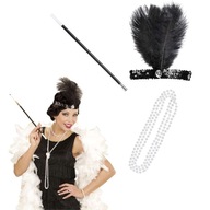 set flitrová čelenka retro perla NÁHRDELNÍK CIGARILLET 20. roky KLAPKA set flitrová čelenka retro perla NÁHRDELNÍK CIGARILLET 20. roky KLAPKA