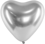 LESKLÉ BALÓNY CHROMOVANÉ STRIEBORNÉ SRDCE NA VALENTÍNSKA SVADBA 30 CM 50 KS LESKLÉ BALÓNY CHROMOVANÉ STRIEBORNÉ SRDCE NA VALENTÍNSKA SVADBA 30 CM 50 KS