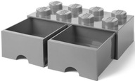Lego kontajner na tehly 8 zásuvková šedá krabica