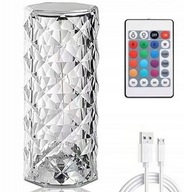 KRYŠTÁLOVÁ LED LAMPA RGB DOPRAVNÁ RUŽA USB-C DIAĽKOVÝ DOTYKOVÝ 16 FAREB KRYŠTÁLOVÁ LED LAMPA RGB DOPRAVNÁ RUŽA USB-C DIAĽKOVÝ DOTYKOVÝ 16 FAREB