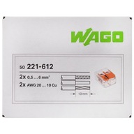 WAGO Rýchlospojka drôt 2x6 originál 50 ks