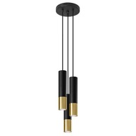 SOLLUX LOOPEZ 3P závesná lampa čierna/zlatá 3 x GU10 SL.0955 SOLLUX LOOPEZ 3P závesná lampa čierna/zlatá 3 x GU10 SL.0955