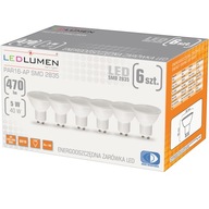 Sada 6x GU10 PAR16 LED žiarovka 5W=40W SMD 470lm 120° No Flicker 4000K Sada 6x GU10 PAR16 LED žiarovka 5W=40W SMD 470lm 120° No Flicker 4000K