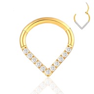 PIERCING Gold Clicker náušnice Slza Septum 1.2/8 PIERCING Gold Clicker náušnice Slza Septum 1.2/8