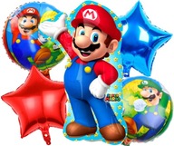 Sada narodeninových balónov SUPER MARIO BROS Luigi, 5 ks Sada narodeninových balónov SUPER MARIO BROS Luigi, 5 ks