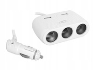 CAR FIRE rozbočovač zapaľovača 3 zásuvky 2x USB CAR FIRE rozbočovač zapaľovača 3 zásuvky 2x USB