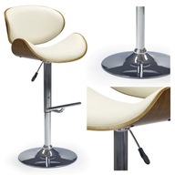 Moderná barová stolička z ekokože H44 smotanový orech