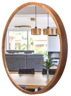 LEJA okrúhle kúpeľňové zrkadlo fi575 RUSTIKAL v drevenom ráme STYLISH