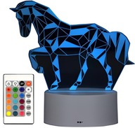 HORSE 3D USB nočná lampa, 16 LED farieb HORSE 3D USB nočná lampa, 16 LED farieb