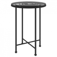 Jedálenský stôl, čierny, Ø55 cm, tvrdené sklo i