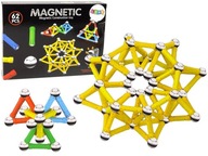 Súprava magnetických magnetických blokov 62 prvkov