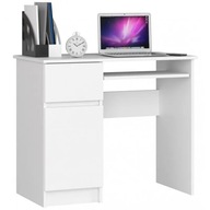 Biely písací stôl pre dieťa, 90 cm, 1 zásuvka, 1 dvierka
