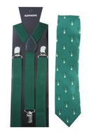 Zelená pánska kravata a traky zo soba