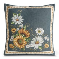 Kvetinová obliečka na vankúš 45x45 cm modrá Kvetinová obliečka na vankúš 45x45 cm modrá