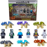 MINECRAFT 12 HERNÝCH POSTAVIEK 6 ĽUDÍ 6x POSTAVKA DINOSAUR VEĽKÁ SADA 18v1
