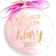 BABY First Christmas + meno 2022 ružový vianočný stromček BABY First Christmas + meno 2022 ružový vianočný stromček