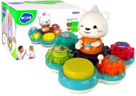 Interaktívna vzdelávacia hračka pre bábätká hrajúce sa medvedíka s ozubenými kolesami