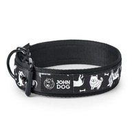 John Dog Black Comics pevný obojok M 44-51 cm John Dog Black Comics pevný obojok M 44-51 cm