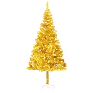 Umelý vianočný stromček so stojanom a LED, zlatý, 240 cm