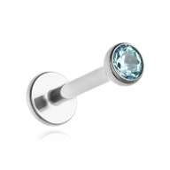 Titánový labret s modrým zirkónom 1,2/8/3 Titánový labret s modrým zirkónom 1,2/8/3
