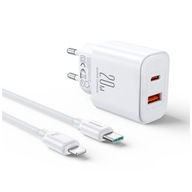 SIEŤOVÁ NABÍJAČKA JOYROOM 20W USB/USB C Joyroom + USB-C/LIGHTNING KÁBEL 1m SIEŤOVÁ NABÍJAČKA JOYROOM 20W USB/USB C Joyroom + USB-C/LIGHTNING KÁBEL 1m