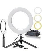 Fotografické svetlo, BIELE selfie kruhové svetlo + mini statív