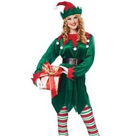 zelený kostým ŠKRÍTKA dámske škriatkovia VIANOČNÝ ŠKRÍTKOVÝ outfit škriatok SANTA'S HELP zelený kostým ŠKRÍTKA dámske škriatkovia VIANOČNÝ ŠKRÍTKOVÝ outfit škriatok SANTA'S HELP