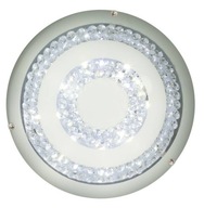 Okrúhle biele sklenené stropné svietidlo s 16W LED kryštálmi
