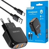 RÝCHLA SIEŤOVÁ NABÍJAČKA 2x USB + KÁBEL TYPU C RÝCHLA SIEŤOVÁ NABÍJAČKA 2x USB + KÁBEL TYPU C