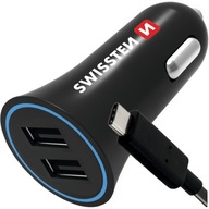 SWISSTEN AUTONABÍJAČKA 2,4A 2x USB + USB-C SWISSTEN AUTONABÍJAČKA 2,4A 2x USB + USB-C