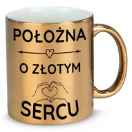 LESKLÝ ZLATÝ HRNČEK AKO DARČEK PRE PÔRODNÚ BÁROVKU SO ZLATÝM SRDCOM LESKLÝ ZLATÝ HRNČEK AKO DARČEK PRE PÔRODNÚ BÁROVKU SO ZLATÝM SRDCOM