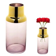 ELEGANTNÁ sklenená váza veľká z ružového zlata GLAMOUR 35