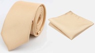 Pánska béžová ecru TIE + béžová POCKET square Pánska béžová ecru TIE + béžová POCKET square