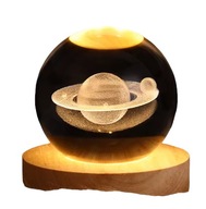SKLENENÁ GUĽA 3D LED SATURN LAMPA DARČEK SKLENENÁ GUĽA 3D LED SATURN LAMPA DARČEK