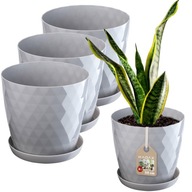 KADAX 3x KVETINÁČ 20cm POKROK + SIVÁ STOJ KADAX 3x KVETINÁČ 20cm POKROK + SIVÁ STOJ