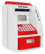 Bankomat prasiatko pre deti 3+ červené Interaktívne funkcie + Banková karta