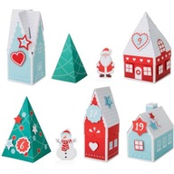 Adventný KALENDÁR DIY zimné VILLAGE domy x24 Adventný KALENDÁR DIY zimné VILLAGE domy x24