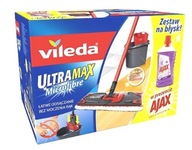 Vedro a plochý mop Vileda UltraMax + kvapalina AJAX