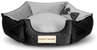 Pelech pre psa 70 cm, personalizovaný, odnímateľný, protišmykový, sivý zamat Pelech pre psa 70 cm, personalizovaný, odnímateľný, protišmykový, sivý zamat