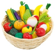 Hranie Goki's Shop Drevená zelenina v košíku