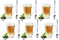 SADA 6 VEĽKÝCH sklenených pohárov, 400 ml, LYŽIČKY SADA 6 VEĽKÝCH sklenených pohárov, 400 ml, LYŽIČKY