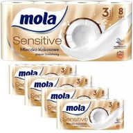 Mola Sensitive Coconut Milk Toalet Paper (8 roliek) x 5 balení Mola Sensitive Coconut Milk Toalet Paper (8 roliek) x 5 balení