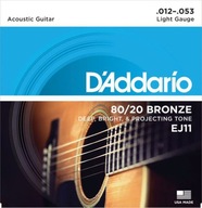 Struny pre akustickú gitaru - D'addario EJ11 12-53